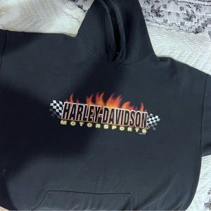 Black Harley hoodie, good condition.